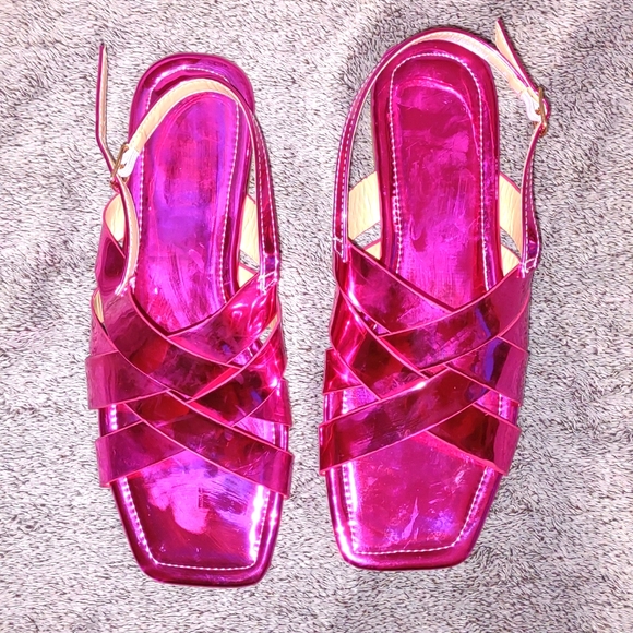 👣Metallic Slingback Sandals (Fuchsia) footwear - Picture 9 of 16
